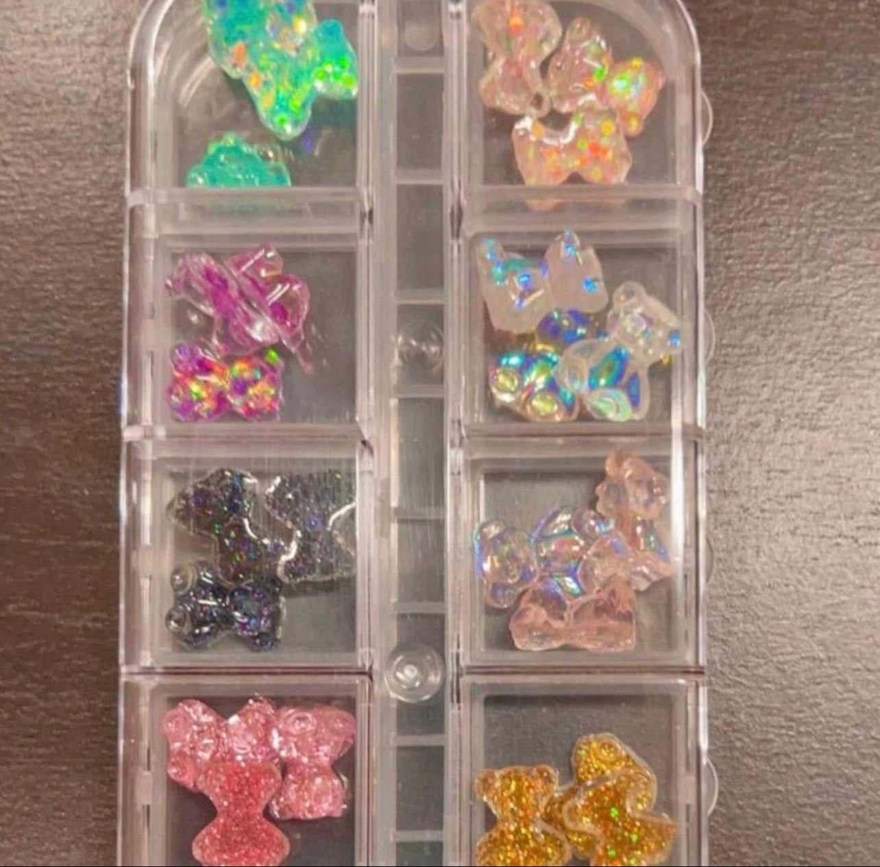 36 pcs Trendy gummy bear Nail decals box