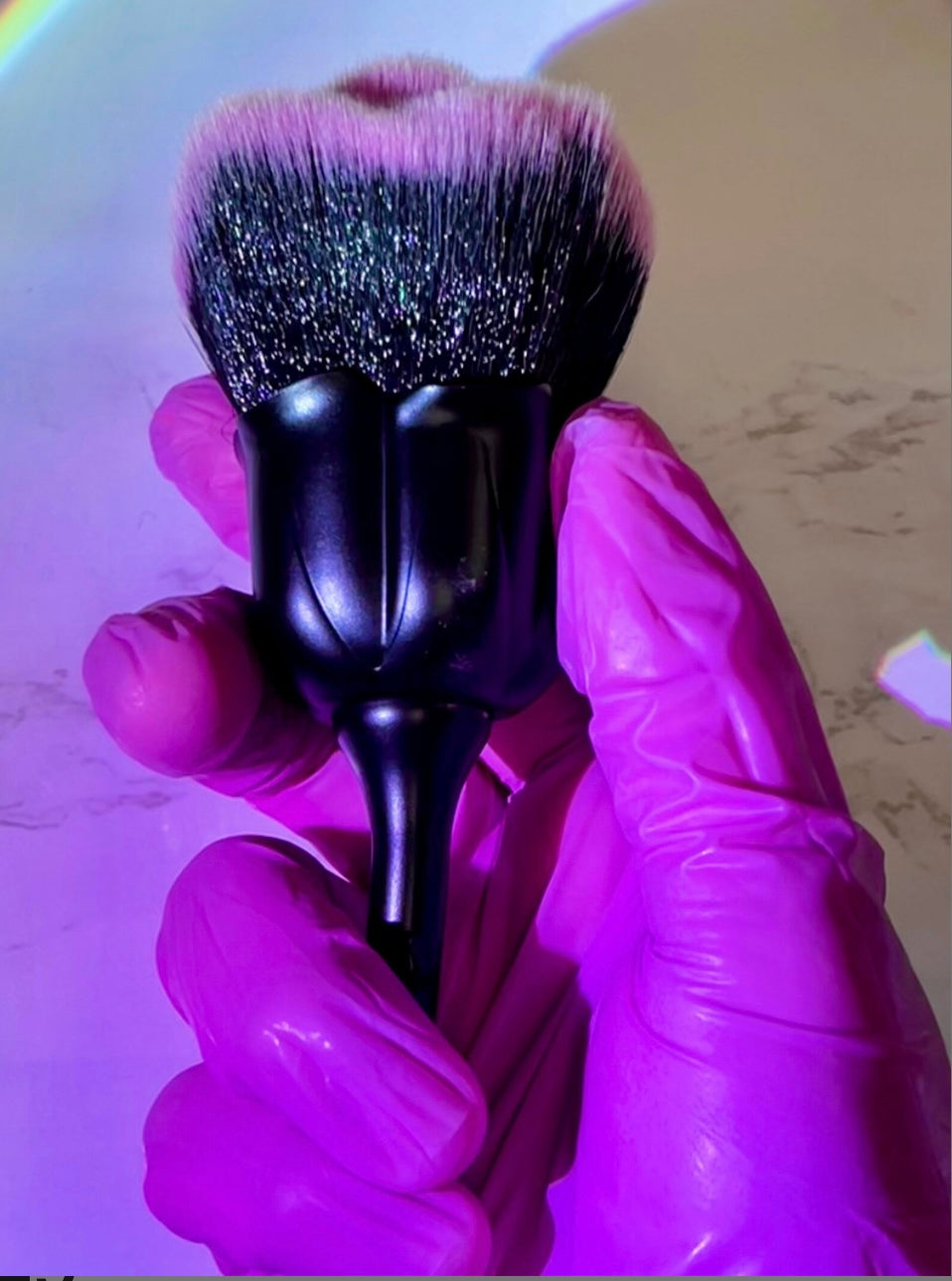 NBD 1 Pack Manicure Dust Brush, Black Rose Brush, Suitable for Nail Trimming Cleaning Brush