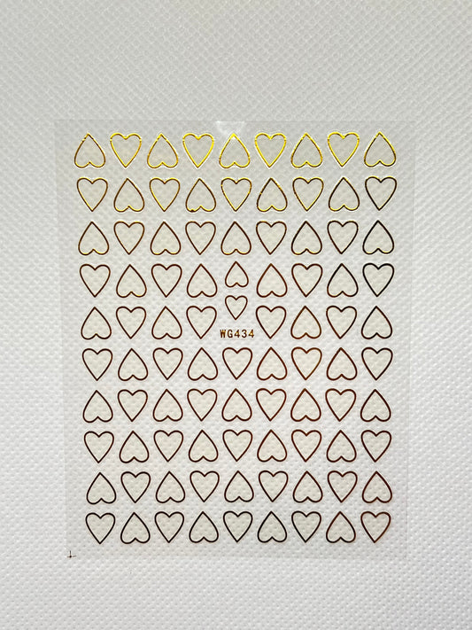 NBD Golden Heart Acrylic Nail Art Stickers